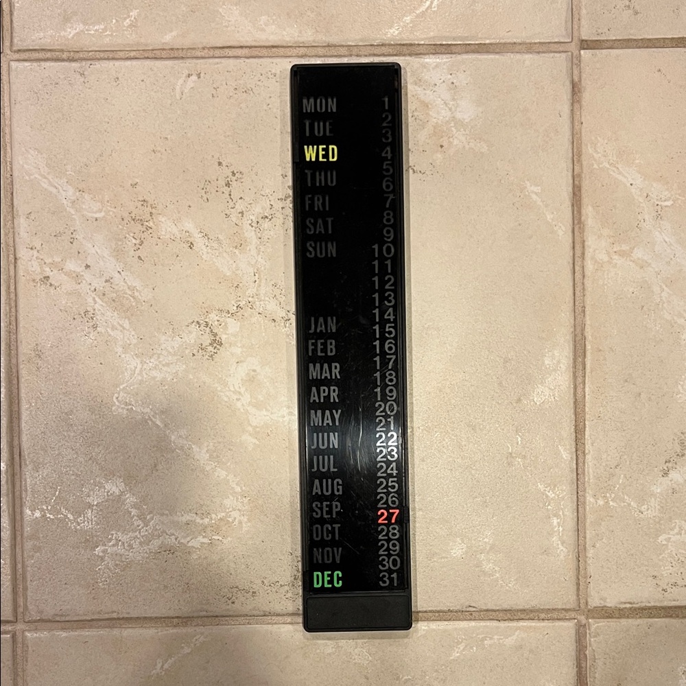 Black Perpetual Calendar